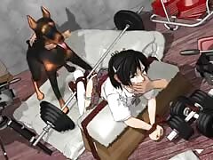 Hentai babe enjoys fucking her neighbor's k9 pet